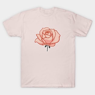 Pink Rose Illustration T-Shirt